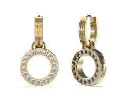 Pozlacené náušnice s přívěsky Circle Lights JUBE03167JWYGT/U