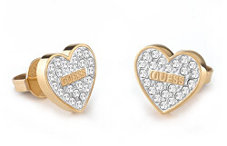 Romantische vergoldete Ohrringe mit Kristallen Studs Party JUBE02173JWYGT/U