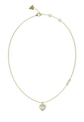 Slušivý pozlacený náhrdelník se zirkony Amami JUBN04026JWYGWHT/U