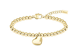 Romantico bracciale in acciaio placcato in oro da donna  Beads 1580643