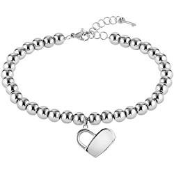 Elegante bracciale da donna in acciaio Beads 1580075