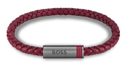 Bracciale di design in pelle bordeaux Ares Single 1580626