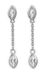 Elegantní stříbrné visací náušnice s diamanty Tender DE751