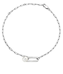 Brățară elegantă din argint cu diamant și perle Linked DL652