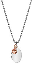 Hravý stříbrný bicolor náhrdelník s diamantem Memories DP879 (řetízek, přívěsek)