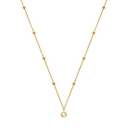 Jemný pozlacený náhrdelník s topazem a diamantem Gemstones DN196