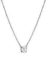 Jemný strieborný náhrdelník s topazom a diamantom Tender DN167