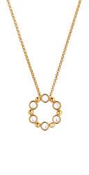 Krásný pozlacený náhrdelník s diamantem a perličkami Jac Jossa Soul DP905