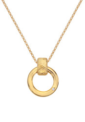 Luxusní pozlacený náhrdelník s diamantem Jac Jossa Hope DP847 (řetízek, přívěsek)