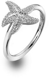 Luxusný strieborný prsteň s pravým diamantom Daisy DR213