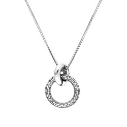 Moderný strieborný náhrdelník s diamantom Woven DP866 (retiazka, prívesok)