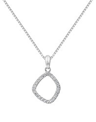 Nadčasový strieborný náhrdelník s briliantom a topaz Behold DP829 (retiazka, prívesok)