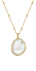 Pozlátený náhrdelník s diamantom a perleťou Jac Jossa Soul DP842 (retiazka, prívesok)