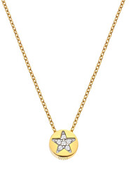 Pozlacený náhrdelník s diamantem a topazy Jac Jossa Soul DP919(řetízek, přívěsek)