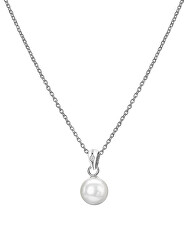 Bájos ezüst gyémánt és gyöngy nyaklánc Diamond Amulets DP895 (lánc, medál)