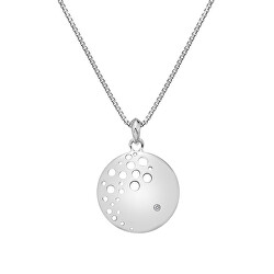 Pôvabný strieborný náhrdelník s diamantom Spritz DP861 (retiazka, prívesok)