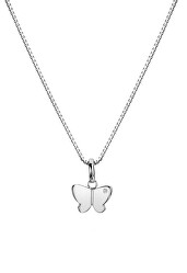 Pôvabný strieborný náhrdelník s motýlikom Flutter DP911 (retiazka, prívesok)