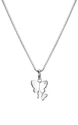 Půvabný stříbrný náhrdelník s diamantem Flutter DP912 (řetízek, přívěsek)
