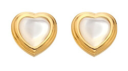 Herzförmige vergoldete Ohrringe mit Diamanten und Perlmutt Jac Jossa Soul DE790