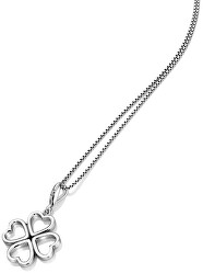 Stříbrný čtyřlístkový náhrdelník s diamantem Lucky in Love DP768