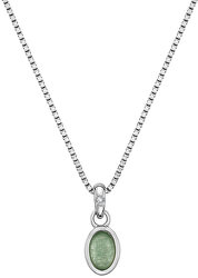 Stříbrný náhrdelník pro narozené v březnu Birthstone DP756