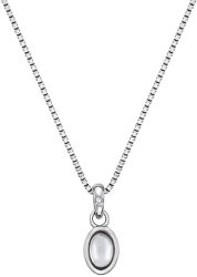 Strieborný náhrdelník pre narodené v apríli Birthstone DP757
