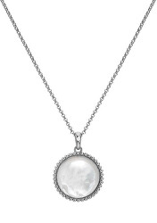 Stříbrný náhrdelník s diamantem a perletí Most Loved DP922