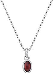 Strieborný náhrdelník pre narodené v januári Birthstone DP754
