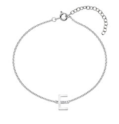 Silber Armband mit Diamanten Buchstabe „E“ DL616