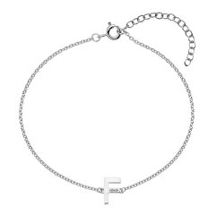 Silber Armband mit Diamanten Buchstabe „F“ DL617