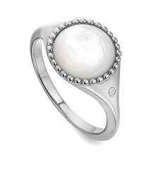 Stříbrný prsten s diamantem a perletí Most Loved DR258