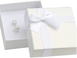 Biela darčeková krabička na súpravu šperkov s mašľou AT-5/A1