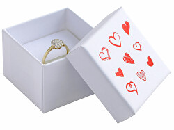 Cutie cadou albă pentru bijuterii cu inimioare HRT-3/A1/A7