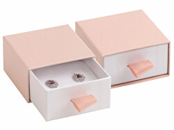 Pudrově růžová dárková krabička na soupravu šperků DE-4/A5/A1