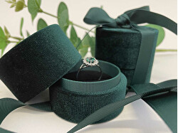 Smaragdová darčeková krabička na prsteň so stužkou LTR-3/P/A19