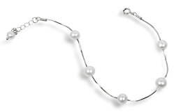 Zartes Armband aus echten weißen Perlen JL0173