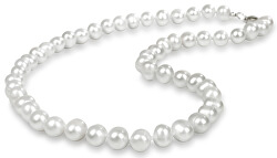 Halskette mit echten weißen Perlen JL0264