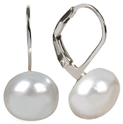 Stříbrné náušnice s pravou perlou JL0022
