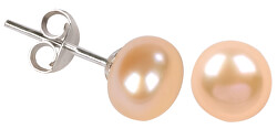 Cercei din perle naturale culoare somon JL0027