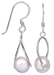 Stříbrné náušnice s pravou perlou JL0110