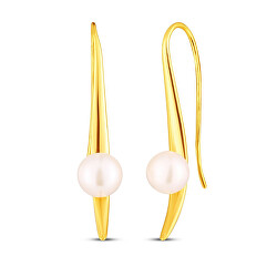 Elegantní pozlacené náušnice s perlami JL0856