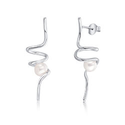 Lange Silber Ohrringe mit Perle JL0620