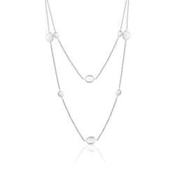 Lange Perlenkette mit Hexagon mit Kristallen JL0600