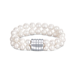 Doppeltes Armband aus echten weißen Perlen JL0598