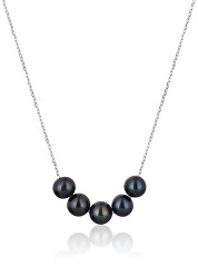 Elegantní stříbrný náhrdelník s pravými říčními perlami JL0783