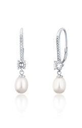 Luxuriöse Silberohrringe mit echten Perlen JL0717