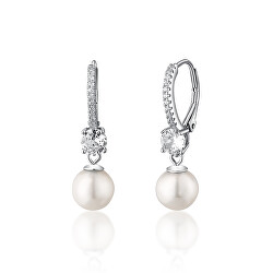 Luxusní stříbrné náušnice z pravých mořských perel Akoya JL0825