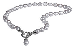 Náhrdelník z pravých šedých perel JL0557