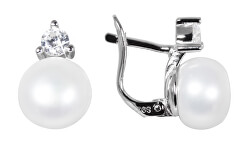 Perlové náušnice s bílou pravou perlou JL0538
