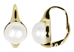 Cercei placați cu aur cu perle autentice JL0532